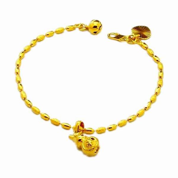 

charm bracelets 24k gold plating beaded bracelet yellow color chain for women ladies luxury wedding jewelry accessories gift high quality, Golden;silver