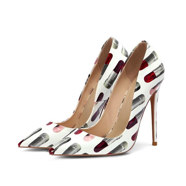 

dress shoes goofloron women's highpumps heels, elegant hand-printed stilettos, 12 cm high fashion size, Black