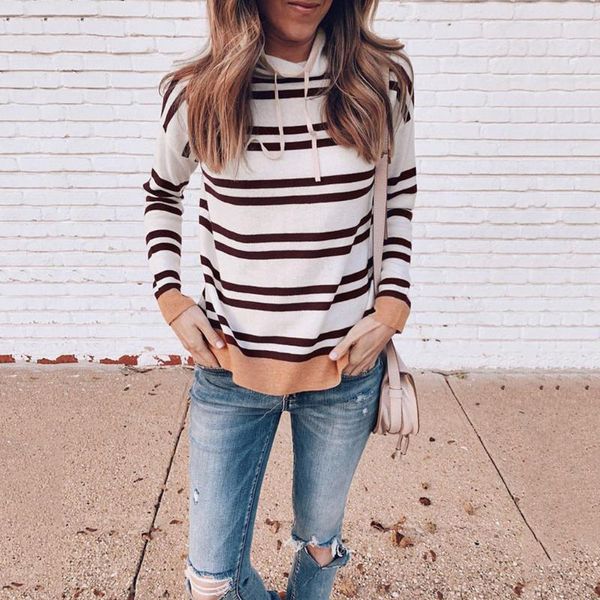 

women's sweaters sweater winter stitching high-collar turtleneck casual knitted striped autumn korean style women sweter, White;black