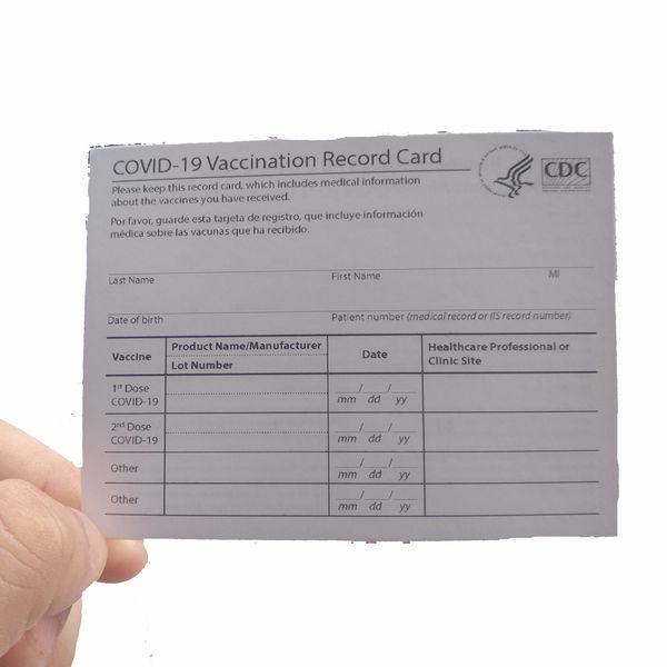 

100pcs cdc cards 4*3 inches business card files laminating supplies immunization report card-protector holder with fedex/dhl delivery