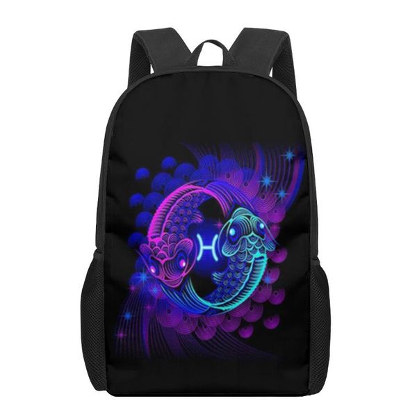 

school bags art 12 constellations 3d print backpack for boys girls teenager kids book bag casual shoulder 16inch satchel mochil