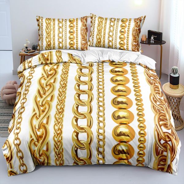 

bedding sets europe 3d luxury set golden line single full  king size duvet cover pillowcases brilliant bed linens for gift