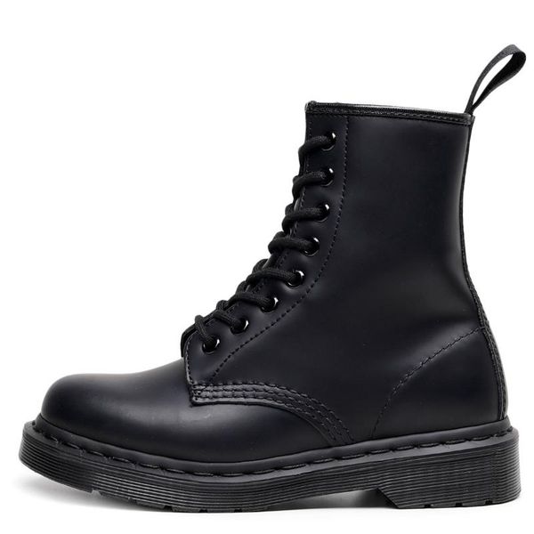 

boots black line couple short men's and women's leather pure genuine round