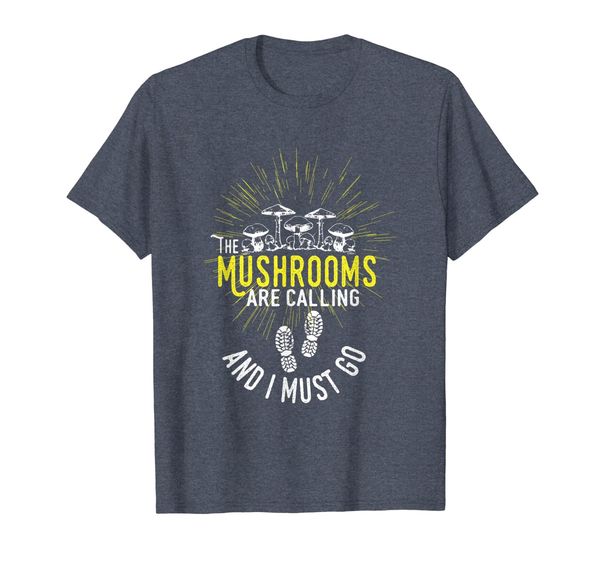 

the mushrooms are calling mushroom hunter i fun t shirt, White;black