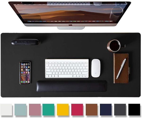 

mouse pads & wrist rests double sided large pad pu desk waterproof leather table protector gaming mat for office and home mousepad