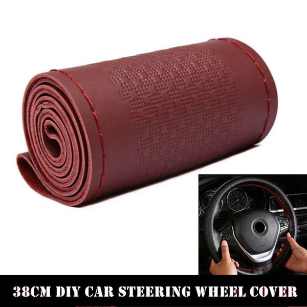 

steering wheel covers 38cm cover auto car comfortable decoration leather needle