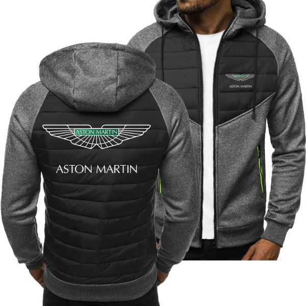 

men's hoodies & sweatshirts 2021 men for aston logo printing spring autumn jacket casual sweatshirt long sleeve zipper hooded man clo, Black
