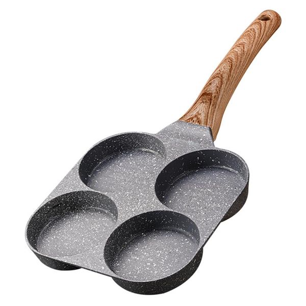 

pans restaurant aluminium alloy 4 hole cooking practical breakfast non stick omelet pan kitchen supplies home burger eggs ham