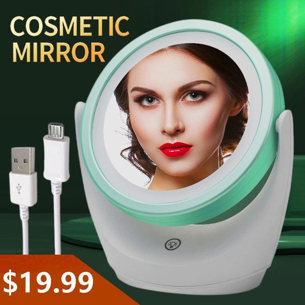 

compact mirrors led makeup mirror 360Â° flexible rotation touch screen vanity light 5x magnifying home table usb charging cosmetic
