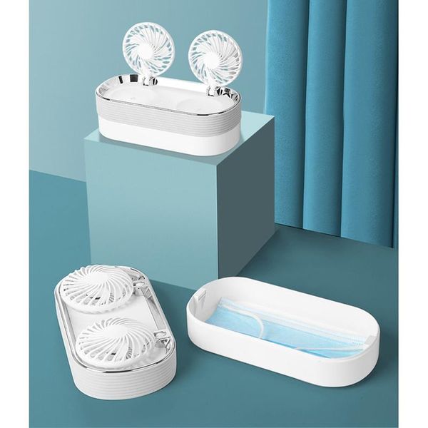 

electric fans portable deskfan with sterilizat storage box uv disinfection foldable air cooling mini cooler