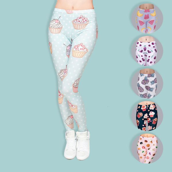 

legging 3d print muffin spring casual jeggings women s pink fitness broek elastic leggins winter swarm legions girls, Black