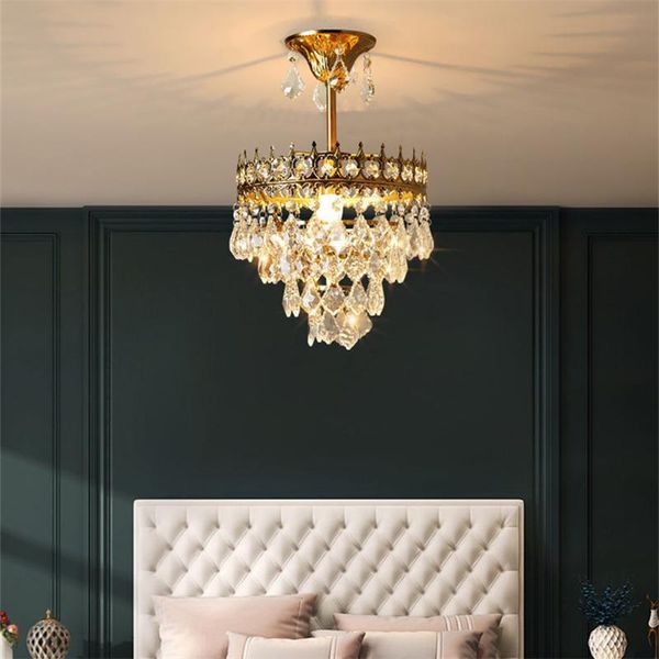 

pendant lamps french vintage crystal lights led e14 modern simple entrance corridor luxury atmospheric home decoration net red