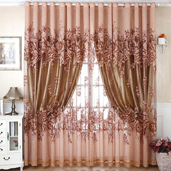 

curtain & drapes design tulle sheer floral jacquard window curtains for home living room bedroom decoration in the kitchen cafe