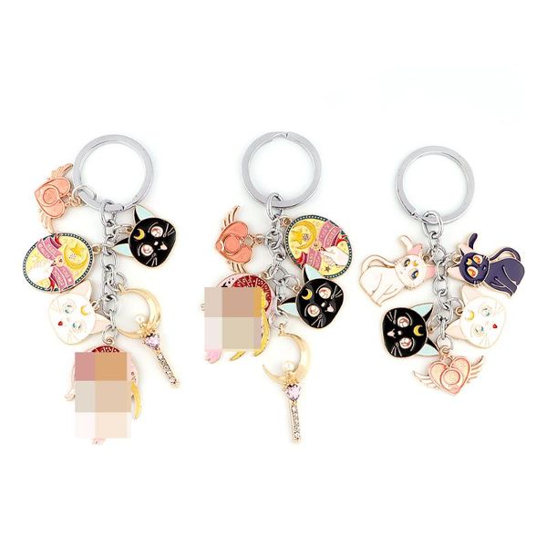 

keychains 24pcs/lot md890 dmlsky anime metal alloy pendant key chains ring gift for women men bag keychain keyring jewelry, Silver