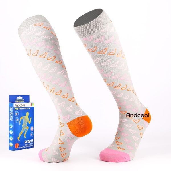 

sports socks findcool women cyclings fashion sport compression knee high, Black