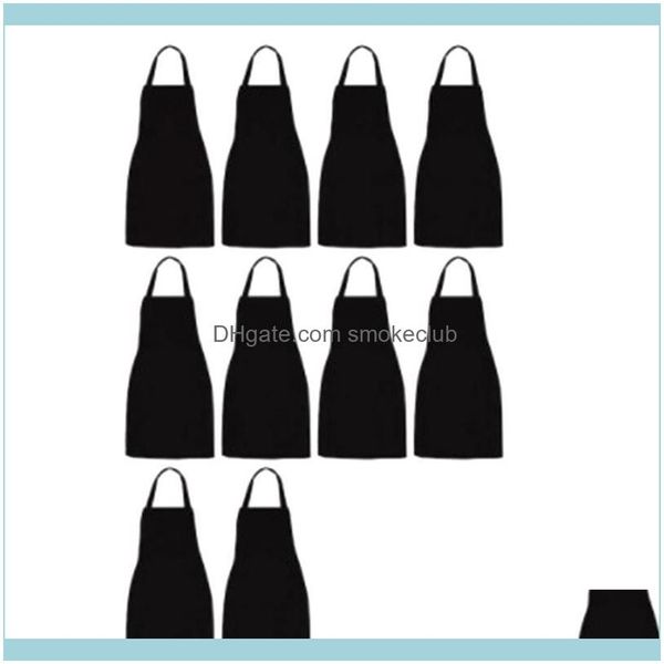 

aprons textiles home & garden10 pack bib - black apron bulk with 2 roomy pockets hine washable for kitchen crafting bbq ding drop del