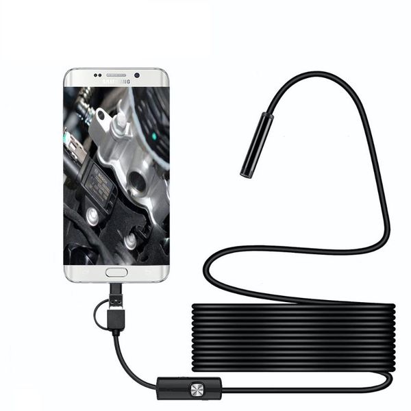 

cameras 8mm lens hd 720p 3in1 type-c android usb inspection borescope 6led ip67 waterproof for phone pc