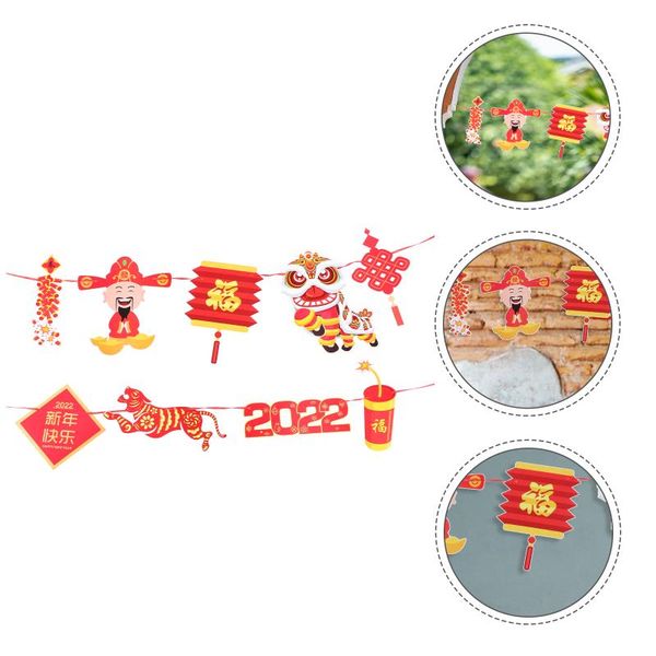 

party decoration 2pcs celebrating year hanging flag festive banner adornment