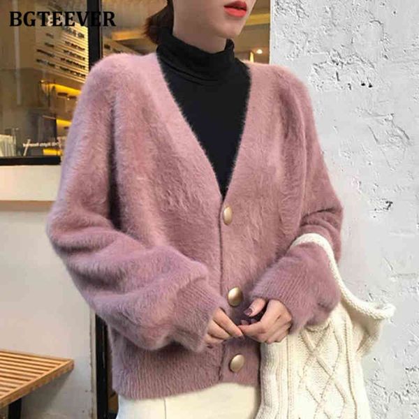 

sweaters elegant loose women knitted cardigans lantern sleeve mohair sweater jumpers autumn winter female cardigan jacket u10y, White;black