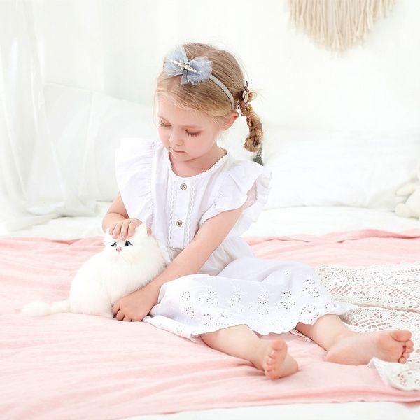 

girl's dress girl's embroidered pure cotton summer sleeveless lovely lotus leaf long palace princess skirt, Red;yellow