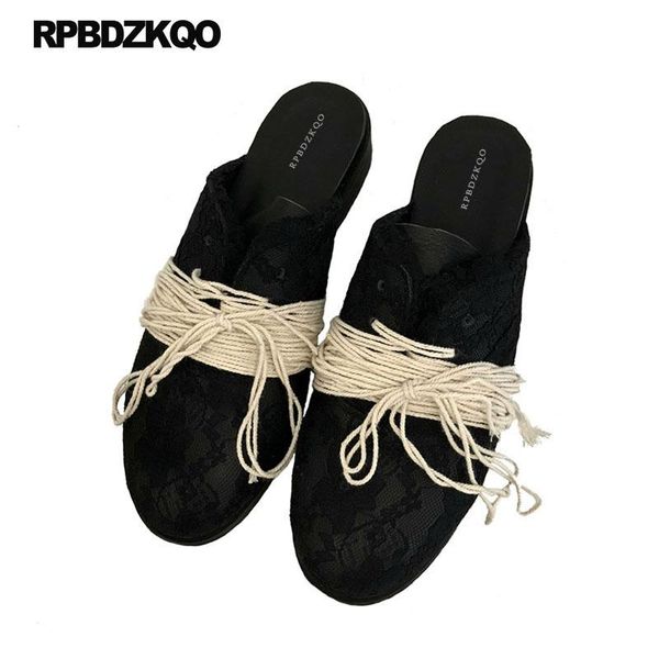 

slippers summer 2021 luxury sandals women shoes slides fashion most products mules chunky lace chinese designer black