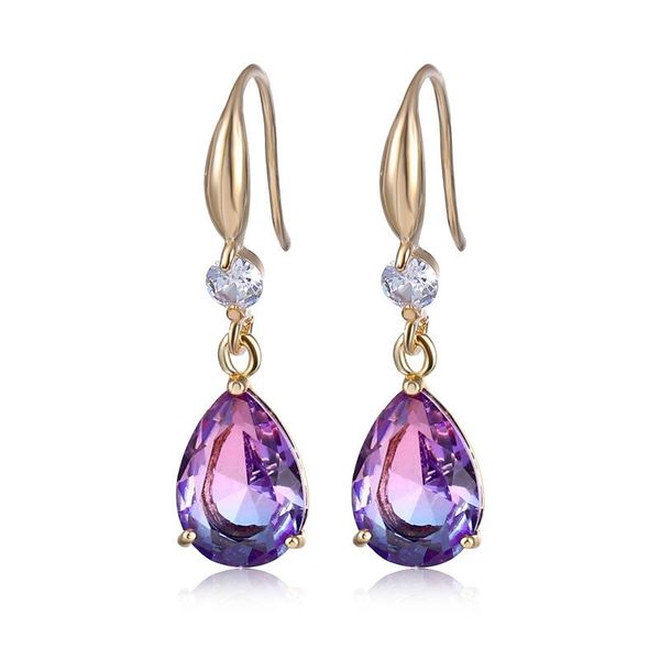 

dangle & chandelier trend heart&geometric drop earrings for women cute rhinestone gradient crystal with charms jewelry unfading gifts, Silver