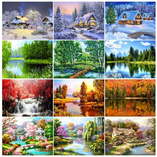 

diamond painting 5d diy landscape full square/round embroidery cross stitch kit mosaic picture rhinestone decoration gif