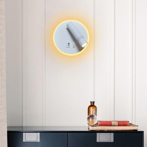 

wall lamp led bedside reading light with switch usb port white adjustable cob spotlight for el bedroom restaurant
