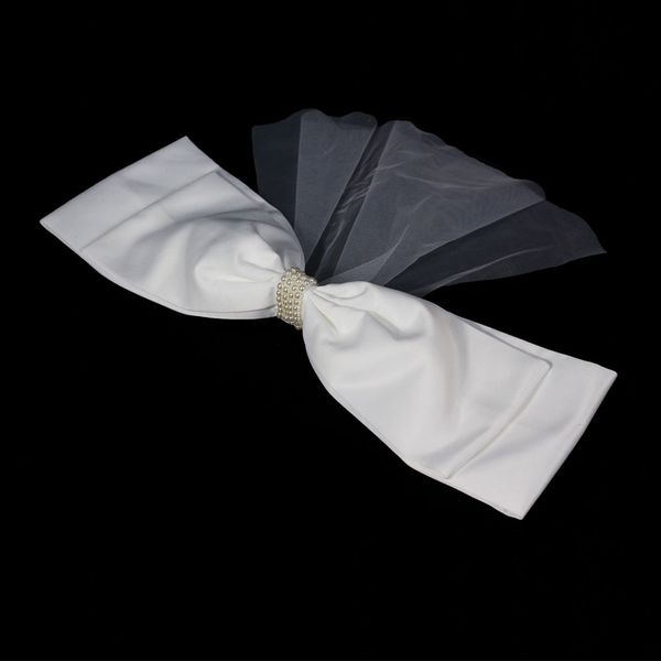 

o596 elegant satin tulle beading big bow bridal headpieces headdress for wedding travel studio ps prop daily life, Silver