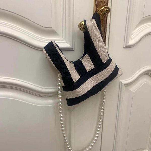 

shoulder bags pearl striped canvas handbag cute one-shoulder diagonal mini crossbody for women purses and handbags luxury designer