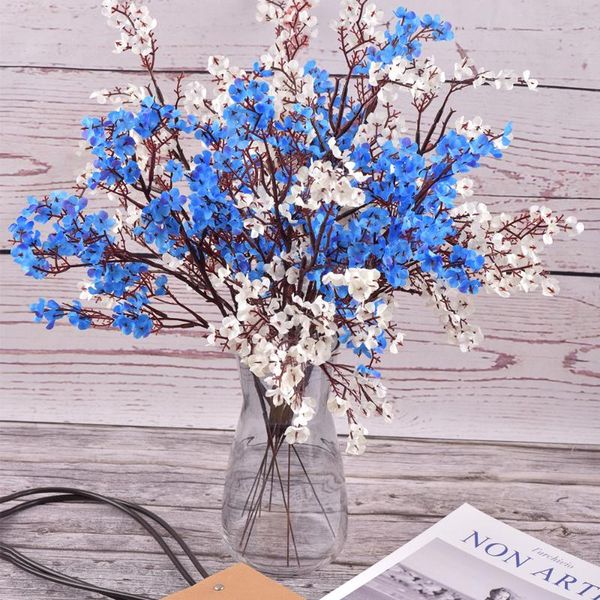 

decorative flowers & wreaths 3pcs gypsophila artificial white branch babies breath fake long bouquet home wedding decoration