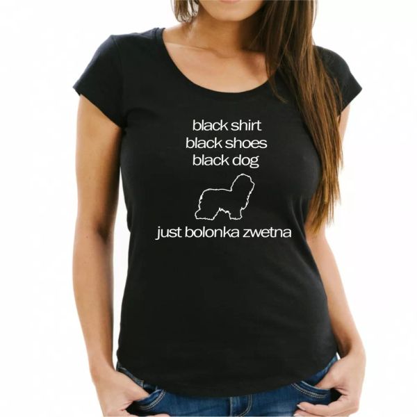 

bolonka zwetna black dog ladies t-shirt siviwonder tsvetnaya tsvetnaya, White;black