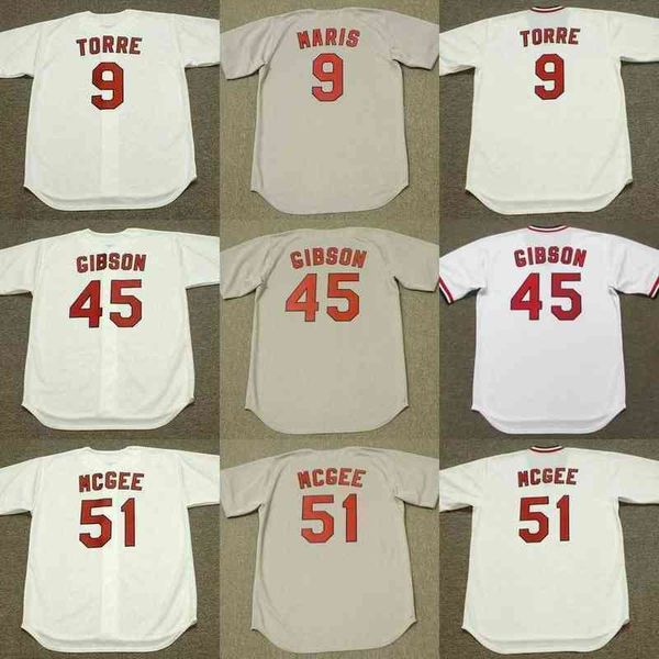 

men 9 joe torre 45 bob gibson 45 bob gibson 1975 baseball jersey, Black