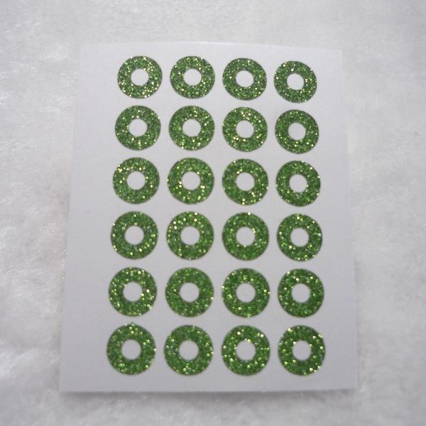 

10mm green glitter bling - pencil and in color ring sticker gift wrap