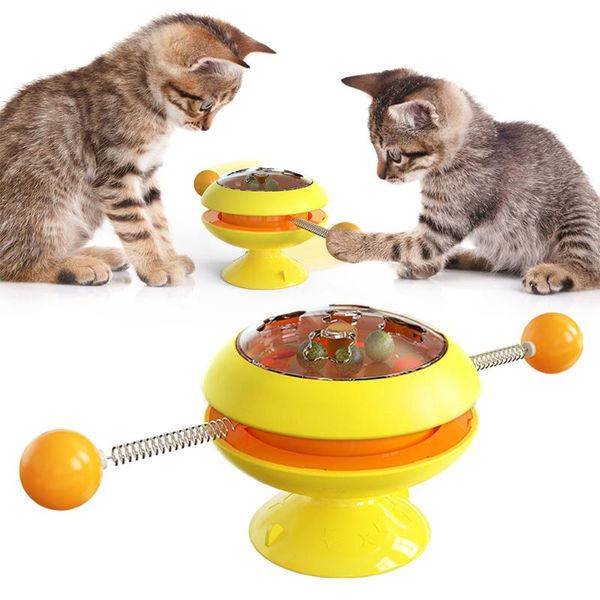 

cat toys windmill for cats puzzle whirling turntable play game training kitten interactive supplies pet toothbrush