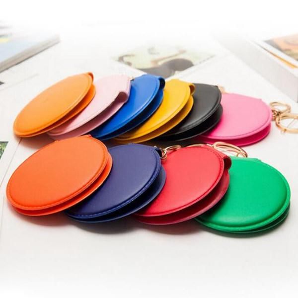 Espelhos de preço de fábrica Keychain Foldable Makeup Espelho PU Couro Chaveiro Bolsa Pingente Bolsa Charme RH2462