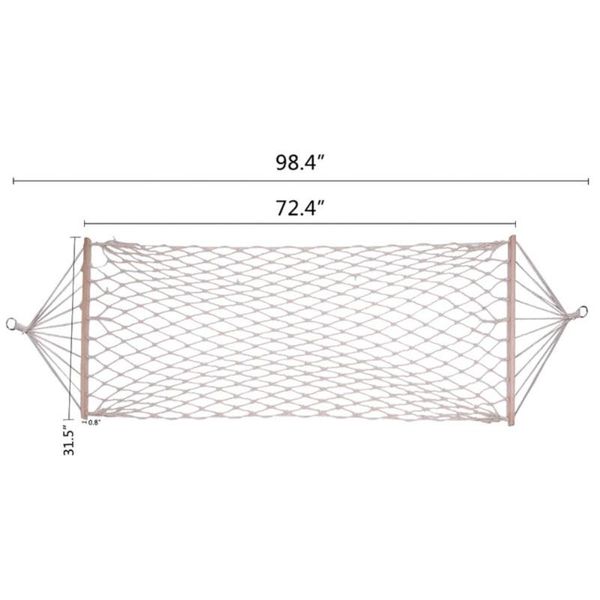 

outdoor hammock 6.5ft traditional cotton rope with hanging hardware wooden stick hammocks camp furniture