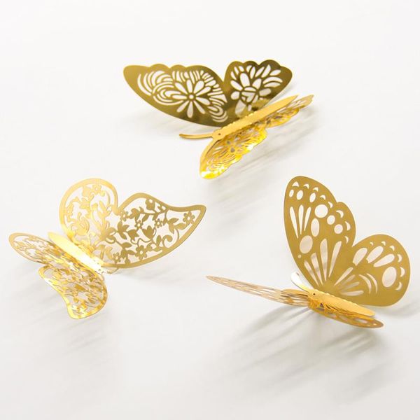 

36pcs/set hollow wall stickers 3d paper butterflies decal art party decoration wedding diy home decors fridge