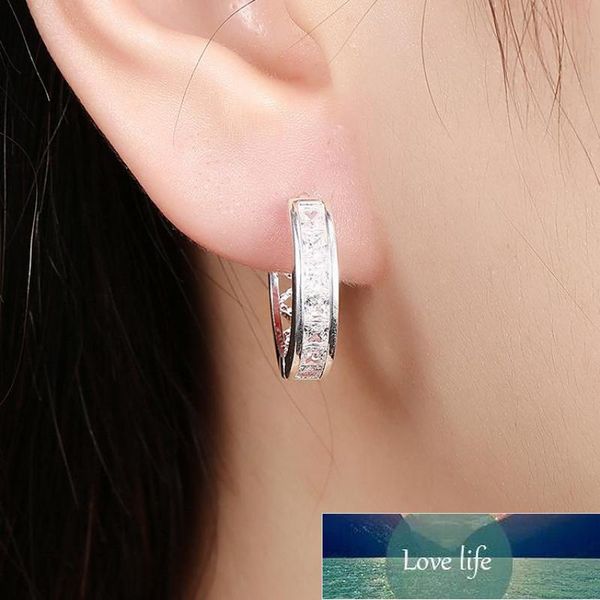 

silver plated circle earrings round zircon earrings for women earing jewelry fashion earring korean earings kolczyki pendientes factory pric, Golden;silver