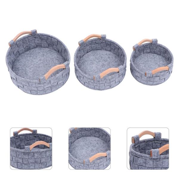 

storage baskets 3pcs sundries round basket deskorganizers