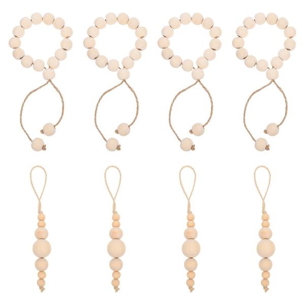 

napkin rings 8pcs wedding banquet holders wooden bead table decor