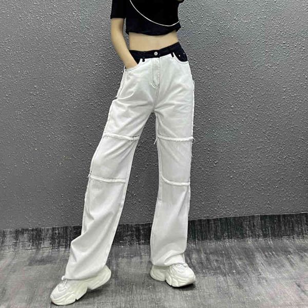 

men's jeans trousers, wide, straight, washed, colored, for women, harajuku style, retro, casual, jeans, loose jeans xw5e, Blue