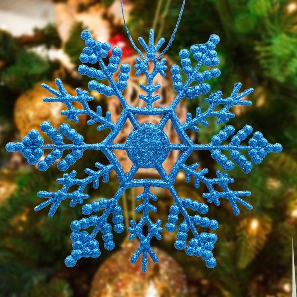 

christmas decorations 12pcs 10cm acrylic gold silver glitter powder snowflake xmas ornaments pendant tree decorative hanging
