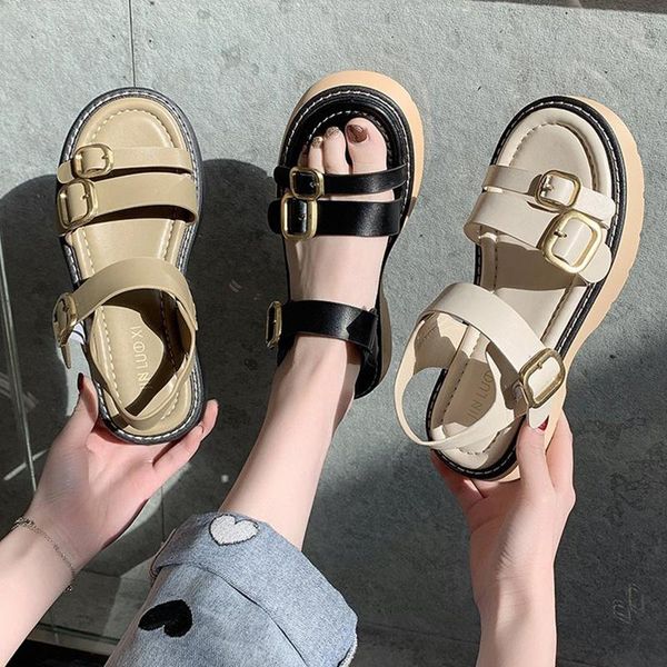

dress shoes all-match beige heeled sandals clear 2021 summer black clogs fashion comfort girls gladiator high solid buckle strap p