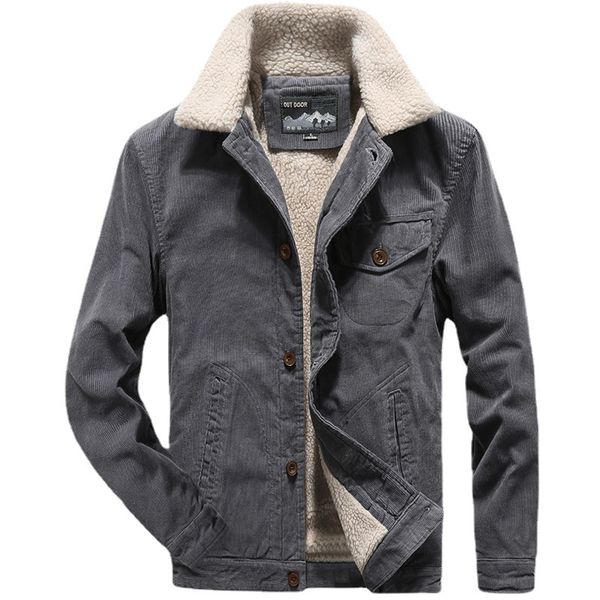 

men winter plush thick warm cotton jacket, Black;brown