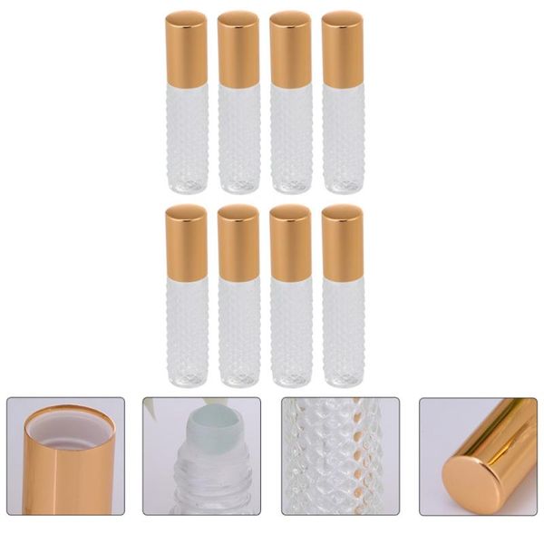 

storage bottles & jars 8pcs 8ml travel essential oil roller bottle glass cosmetic containers vials