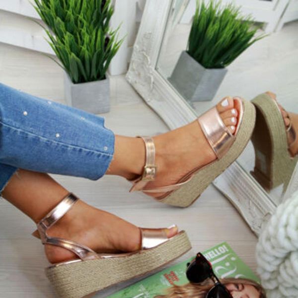 

sandals summer platform 2021 fashion women sandal wedges shoes casual woman peep toe black causal