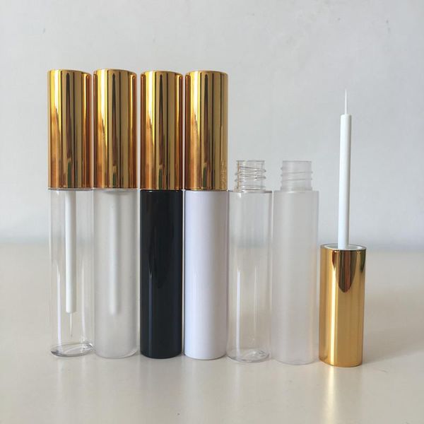 

storage bottles & jars 10ml 10/30/50/100pcs empty transparent clear eyeliner tube gold cap eyelash cream refillable bottle white/black tubes