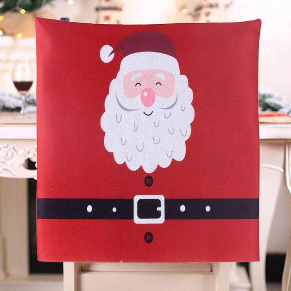 

chair covers christmas santa claus hat dinner non-woven back table decor year party supplies