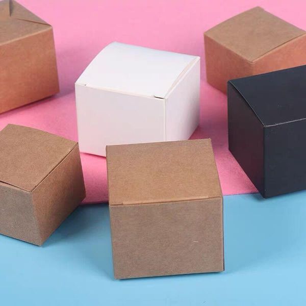 

gift wrap 50pcs 5*5*5cm/6*6*6cm /7*7*7cm/8*8*8cm/9*9*9cm/10*10*10cm black/white/kraft paper square candy box wedding party favor